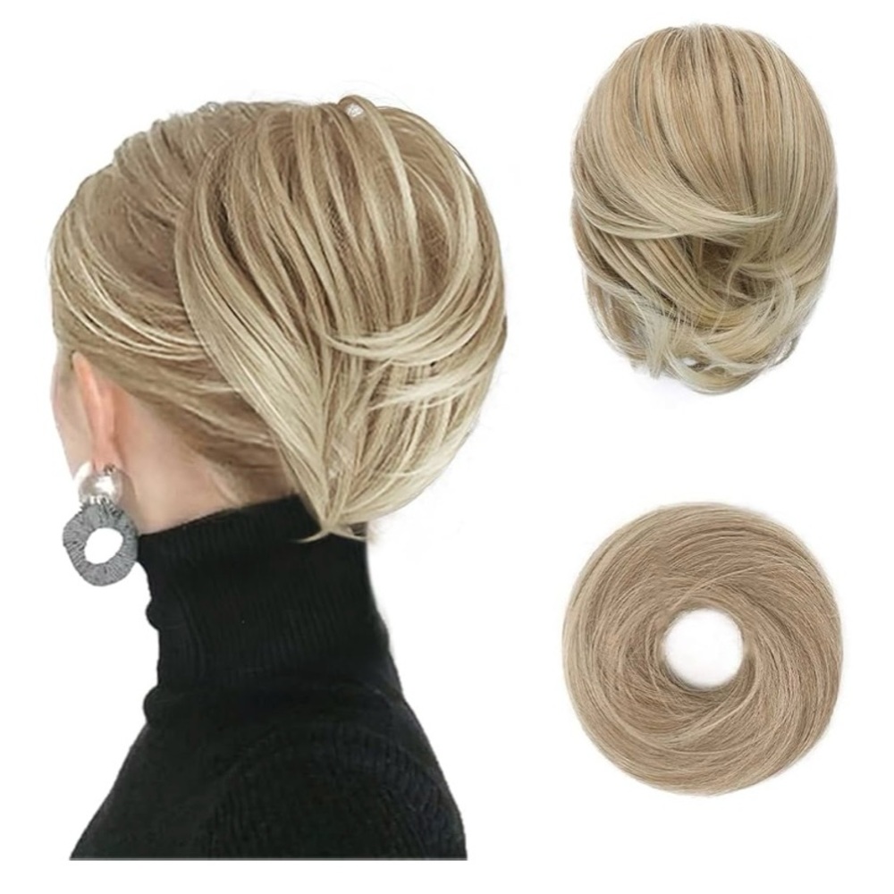 Elegant Blonde Hair Bun Extension